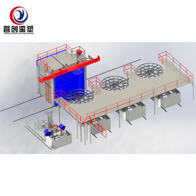 खरीदें Multi-arm rotomolding machine for water tank manufacturing online manufacture